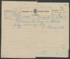 Telegramy do Wawrzyńca Benzelstjerny-Engeströma z Genewy z 19 marca 1887 roku