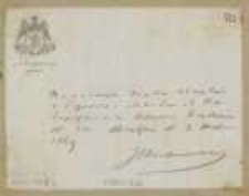 Pokwitowanie Józefa Ignacego Kraszewskiego z 2 września 1869 roku