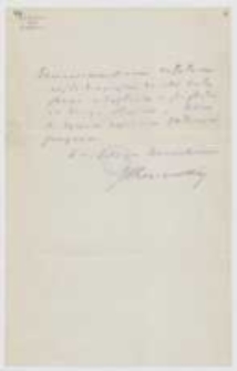 List Józefa Ignacego Kraszewskiego do [Emila] Sieniawskiego z [4 stycznia 1881] roku