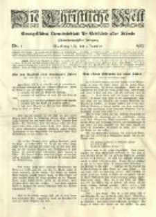 Die Christliche Welt: evangelisches Gemeindeblatt für Gebildete aller Stände. 1907.01.03 Jg.21 Nr.1