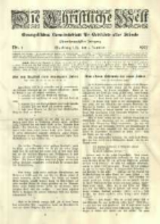 Die Christliche Welt: evangelisches Gemeindeblatt für Gebildete aller Stände. 1907.01.03 Jg.21 Nr.1
