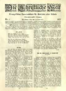 Die Christliche Welt: evangelisches Gemeindeblatt für Gebildete aller Stände. 1907.02.14 Jg.21 Nr.7