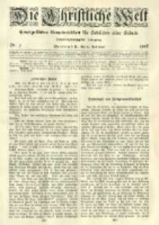 Die Christliche Welt: evangelisches Gemeindeblatt für Gebildete aller Stände. 1908.02.13 Jg.22 Nr.7