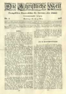 Die Christliche Welt: evangelisches Gemeindeblatt für Gebildete aller Stände. 1908.03.19 Jg.22 Nr.12