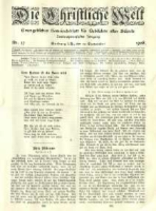 Die Christliche Welt: evangelisches Gemeindeblatt für Gebildete aller Stände. 1908.09.10 Jg.22 Nr.37
