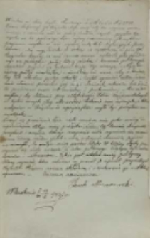 List Jacka Mieroszewskiego do Senatu, Kraków 19.06.1837