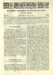 Die Christliche Welt: evangelisches Gemeindeblatt f&uuml;r Gebildete aller St&auml;nde. 1905.06.15 Jg.19 Nr.24
