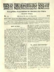 Die Christliche Welt: evangelisches Gemeindeblatt f&uuml;r Gebildete aller St&auml;nde. 1905.09.28 Jg.19 Nr.39