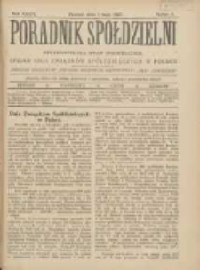 Poradnik Spółdzielni: dwutygodnik dla spraw spółdzielczych: organ Unji Związków Spółdzielczych w Polsce 1927.05.01 R.34 Nr9