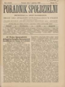 Poradnik Spółdzielni: dwutygodnik dla spraw spółdzielczych: organ Unji Związków Spółdzielczych w Polsce 1927.06.01 R.34 Nr11