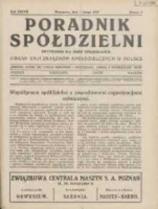 Poradnik Sp&oacute;łdzielni: dwutygodnik dla spraw sp&oacute;łdzielczych: organ Unji Związk&oacute;w Sp&oacute;łdzielczych w Polsce 1930.02.01 R.37 Nr3
