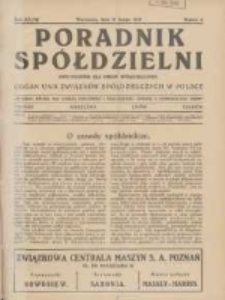 Poradnik Spółdzielni: dwutygodnik dla spraw spółdzielczych: organ Unji Związków Spółdzielczych w Polsce 1930.02.15 R.37 Nr4