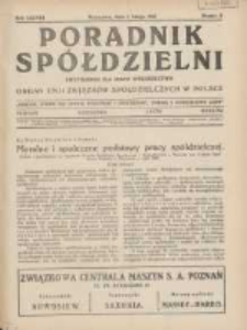 Poradnik Spółdzielni: dwutygodnik dla spraw spółdzielczych: organ Unji Związków Spółdzielczych w Polsce 1931.02.01 R.38 Nr3