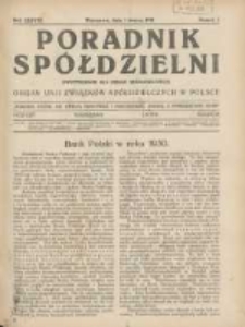 Poradnik Spółdzielni: dwutygodnik dla spraw spółdzielczych: organ Unji Związków Spółdzielczych w Polsce 1931.03.01 R.38 Nr5