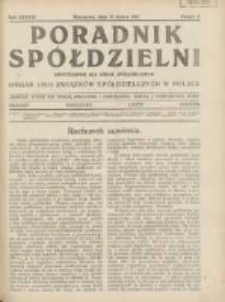 Poradnik Spółdzielni: dwutygodnik dla spraw spółdzielczych: organ Unji Związków Spółdzielczych w Polsce 1931.03.15 R.38 Nr6