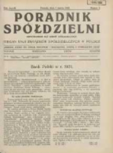Poradnik Spółdzielni: dwutygodnik dla spraw spółdzielczych: organ Unji Związków Spółdzielczych w Polsce 1932.03.01 R.39 Nr5