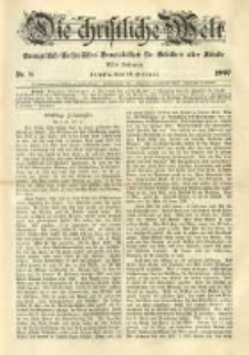 Die Christliche Welt: evangelisches Gemeindeblatt für Gebildete aller Stände. 1897.02.25 Jg.11 Nr.8