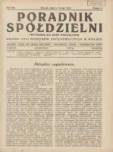 Poradnik Spółdzielni: dwutygodnik dla spraw spółdzielczych: organ Unji Związków Spółdzielczych w Polsce 1934.02.15 R.41 Nr4