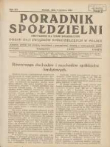 Poradnik Spółdzielni: dwutygodnik dla spraw spółdzielczych: organ Unji Związków Spółdzielczych w Polsce 1934.06.01 R.41 Nr11