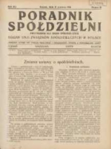 Poradnik Spółdzielni: dwutygodnik dla spraw spółdzielczych: organ Unji Związków Spółdzielczych w Polsce 1934.06.15 R.41 Nr12