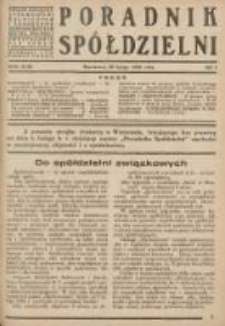 Poradnik Spółdzielni: organ Związku Spółdzielni Rolniczych i Zarobkowo-Gospodarczych Rzczpl.Polskiej: dwutygodnik dla spraw spółdzielczych 1936.02.20 R.43 Nr4