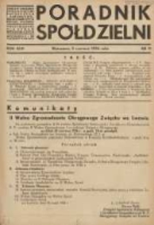 Poradnik Spółdzielni: organ Związku Spółdzielni Rolniczych i Zarobkowo-Gospodarczych Rzczpl.Polskiej: dwutygodnik dla spraw spółdzielczych 1936.06.05 R.43 Nr11