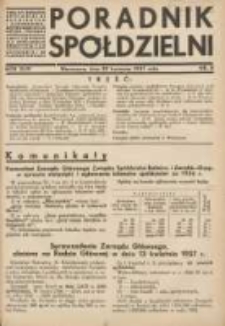 Poradnik Spółdzielni: organ Związku Spółdzielni Rolniczych i Zarobkowo-Gospodarczych Rzczpl.Polskiej: dwutygodnik dla spółdzielni kredytowych 1937.04.20 R.44 Nr8
