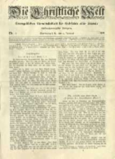Die Christliche Welt: evangelisches Gemeindeblatt für Gebildete aller Stände. 1911.01.05 Jg.25 Nr.1