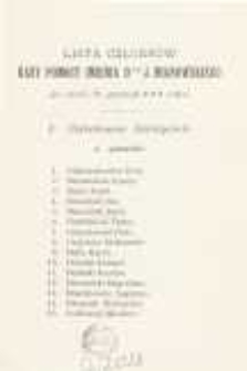 Lista Członków Kasy Pomocy Imienia D-ra J. Mianowskiego po dzień 31 grudnia 1901 roku