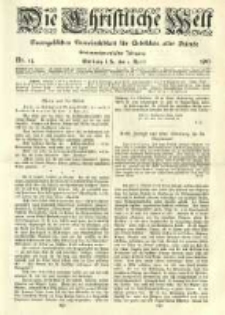 Die Christliche Welt: evangelisches Gemeindeblatt für Gebildete aller Stände. 1913.04.03 Jg.27 Nr.14