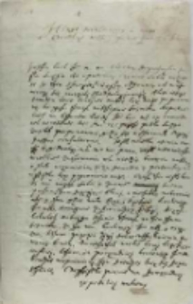 List Zygmunta Kazanowskiego do Jana Zbigniewa Ossolińskiego wojewody sandomierskiego, z Warszawy 04.09.1616