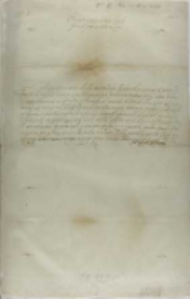 List Jana Zamoyskiego do króla Zygmunta III, z Zamościa 28.10.1599