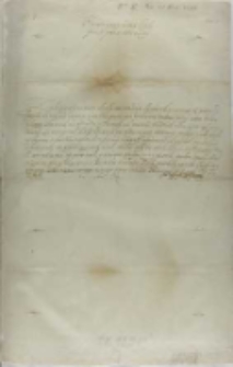 List Jana Zamoyskiego do króla Zygmunta III, z Zamościa 28.10.1599