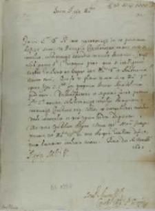 List kardynała Lintiusa do króla Zygmunta III, z Rzymu 16.12.1600