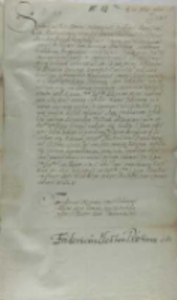 List Fryderyka elektora Palatynatu do króla Zygmunta III, z Heidelbergu 24.12.1602