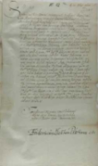 List Fryderyka elektora Palatynatu do króla Zygmunta III, z Heidelbergu 24.12.1602