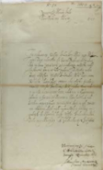 List Stanisława Mąkowskiego opata koronowskiego do króla Zygmunta III, z Grudziądza 12.01.1603