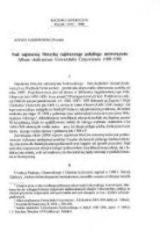 Nad najstarszą metryką najstarszego polskego uniwersytetu. Album studiosorum Universitatis Cracoviensis 1400-1508