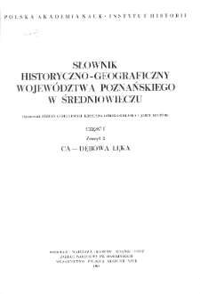 Słownik historyczno-geograficzny województwa poznańskiego w średniowieczu CA-Dębowa Łęka