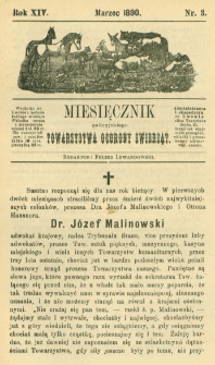 Miesięcznik Galicyjskiego Towarzystwa Ochrony Zwierząt. 1890 R.14 Nr3