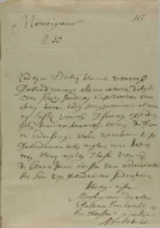 List Aleksego Daškova do Jana Sebastiana Szembeka