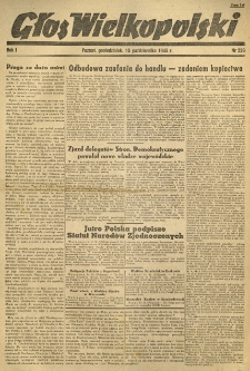 Głos Wielkopolski. 1945.10.15 R.1 nr229