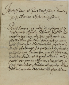 List Ferdynanda księcia Kurlandii do Jana Sebastiana Szembeka, Gdańsk 04.01.1713