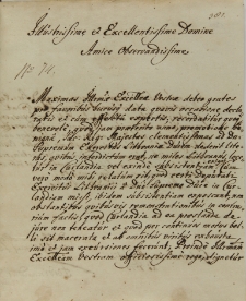 List Ferdynanda księcia Kurlandii do Jana Sebastiana Szembeka, Gdańsk 12.08.1713