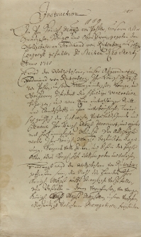 Instrukcja szlachty kurlandzkiej dla Ferdynada von Reckenberga, posła do króla Polski 30.03.1715