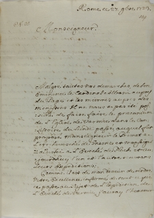 List Jakuba Pucheta do Jana Sebastiana Szembeka, Rzym 27.11.1723