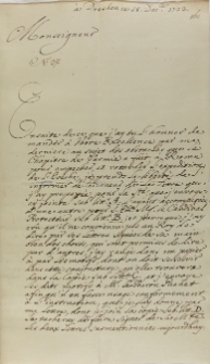 List kardynała Giuseppe Accoramboniego do Jana Sebastiana Szembeka, Drezno 18.12.1723