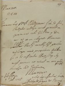 List Krzysztofa Szembeka do Strykowskiego sekretarza kanclerza koronnego, Heilberg 07.02.1725