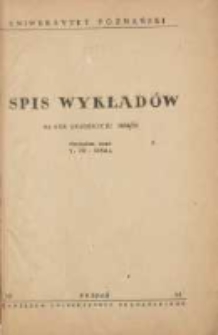 Uniwersytet Poznański: spis wykładów na rok akademicki 1954/1955