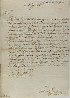List kardynała Cintiusa Aldobrandiego do króla Zygmunta III, Rzym 18.12.1599